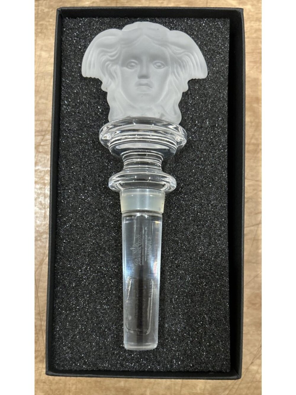 Rosenthal Medusa Versace Wine Bottle Stopper Prestige 24% Leaded Crystal Austria